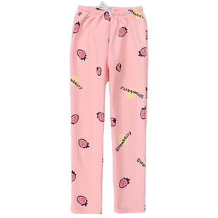 秋冬季睡裤女士加厚保暖纯棉棉裤暖气房全棉空气层裤子家居裤卡通