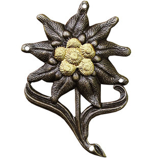 德国德军原品户外山地雪绒花金属帽徽章领口勋章包配饰胸针纪念章