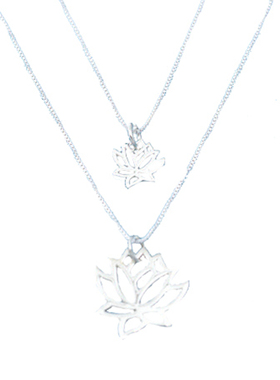 西雅图莲花双层项链女小众设计感