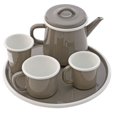 茶茶向上bornn搪瓷烟灰色茶壶