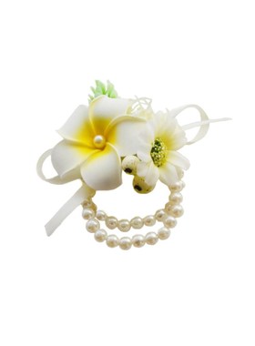 新娘森系手腕花伴娘鸡蛋花手环