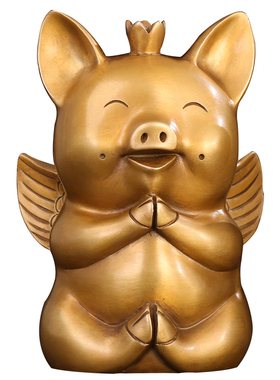 徽匠铜韵家居办公桌装饰小飞猪