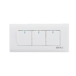 国际电工开关插座 118型雅白开关插座面板四位组合5五开/单双控