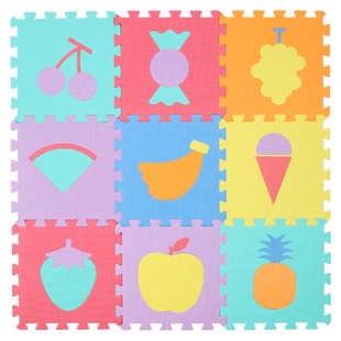 益智早教婴儿童泡沫拼接垫交通水果动物数字字母拼图爬行垫30*30