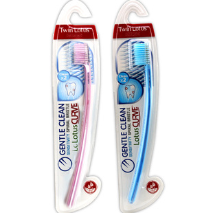 泰国twinlotus双莲螺旋双尖软毛成人牙刷专用细毛清洁去渍柔牙龈