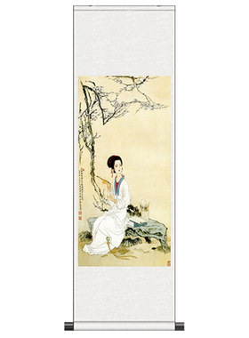 挂画仕女群芳自在李清照读书