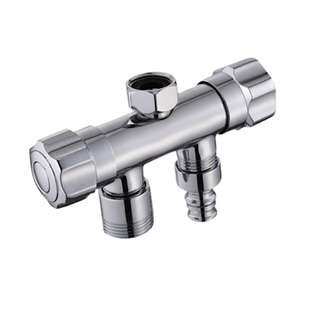 一进二出分水阀三通分水器开关卫浴两个洗衣机共用水龙头双控角阀