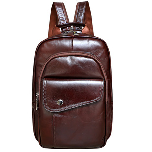 真皮小背包双肩包男皮质小型简约牛皮小号斜挎单肩两用迷你小包包