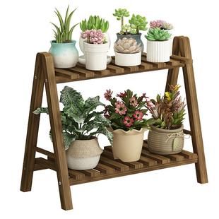 花架子实木阳台置物架多双层客厅落地式多肉户外庭院花盆植物托架