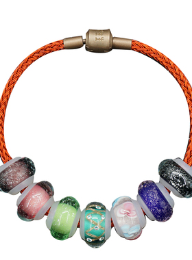 3D硬金配珠硅胶管琉璃串珠可替换皮绳手绳转运珠DIY配珠