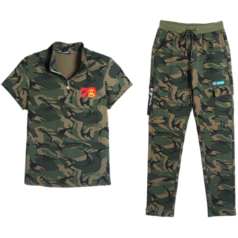夏季新款迷彩绿队服团购水兵舞
