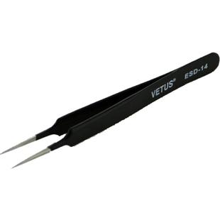 精装VETUS防磁耐酸镊子高弹性不锈钢尖头镊子夹持工具镊子ESD-12
