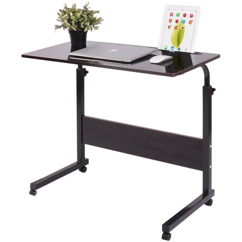 可移动简易升降笔记本电脑桌床上书桌置地用移动懒人桌床边电脑桌