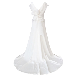 新款韩式简约修身婚纱森系唯美蝴蝶结披肩小拖尾包臀鱼尾礼服定制