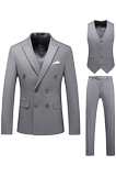 长期主推款男士大码西服三件套双排扣8个色外贸跨境7110灰色p188，男装西服，星座1616