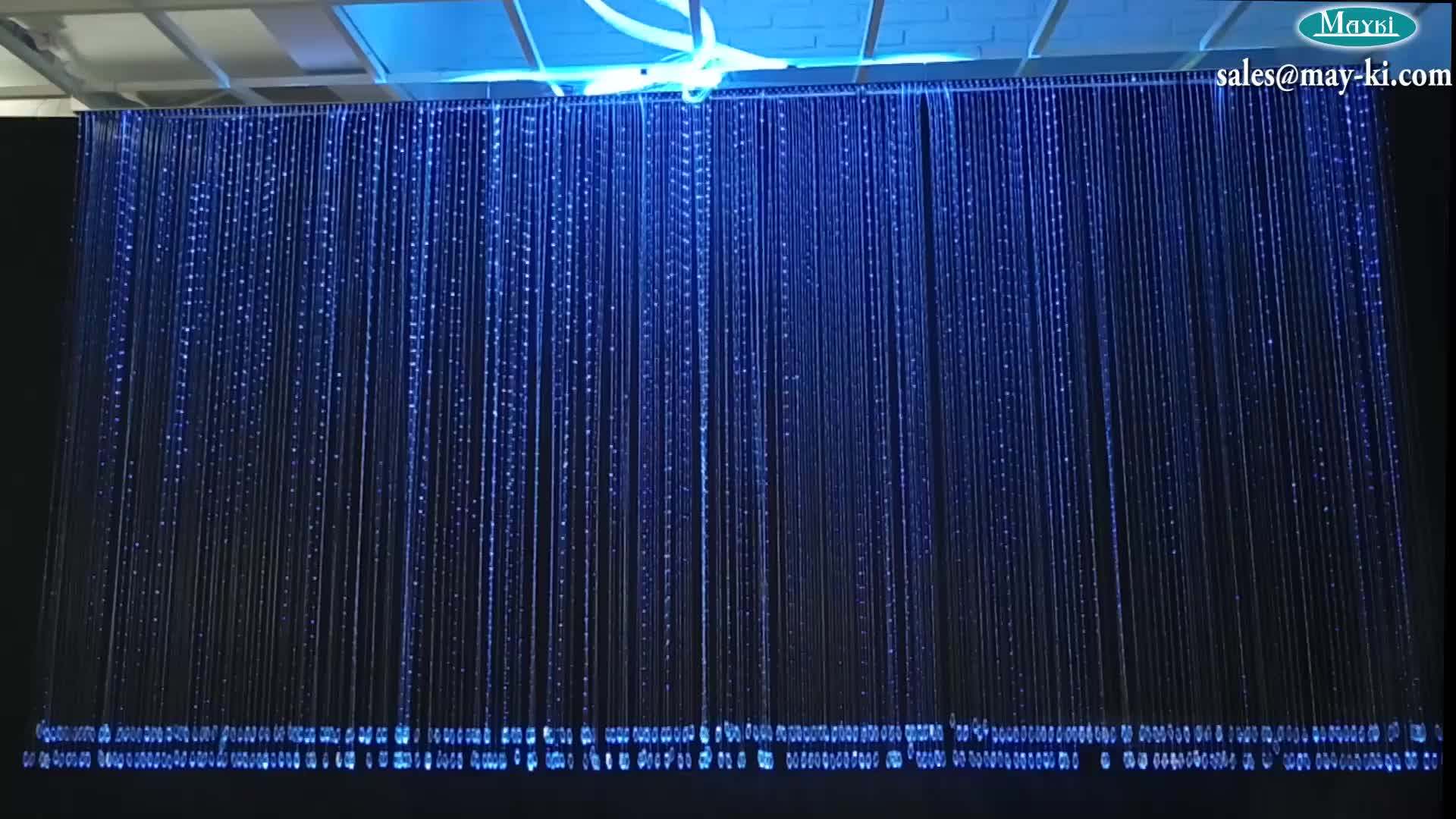 6 colours Fiber Optic Waterfall Light Curtain With Sparkle flash side