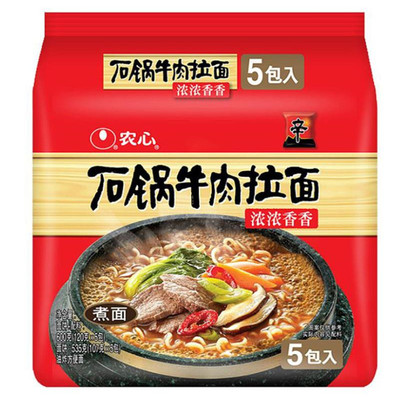 农心5连包宿舍速食牛肉拉面