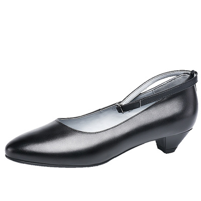 金猴正装舒适风一字扣女士皮鞋