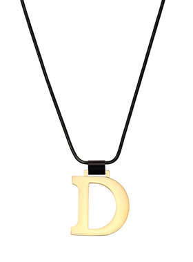 韩国复古钛钢镀真金大D长款项链