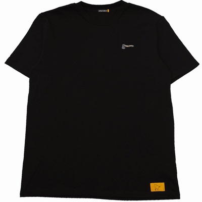 原创设计黑色男女同款刺绣t恤