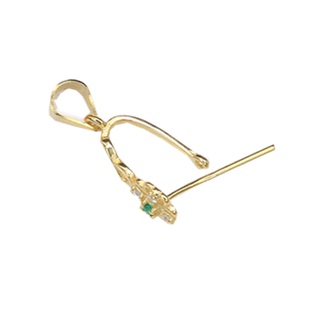 DIY银饰配件S925银吊坠扣银扣金枝玉叶扣头水晶扣翡翠扣细针扣A3