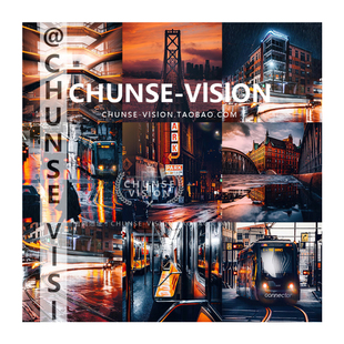 暗黑橙金建筑城市电脑手机版lr预设滤镜PS色调Lightroom街拍夜景