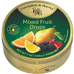 德国进口嘉云水果糖200g混合水果味过年硬糖喜糖铁盒罐过新年糖果