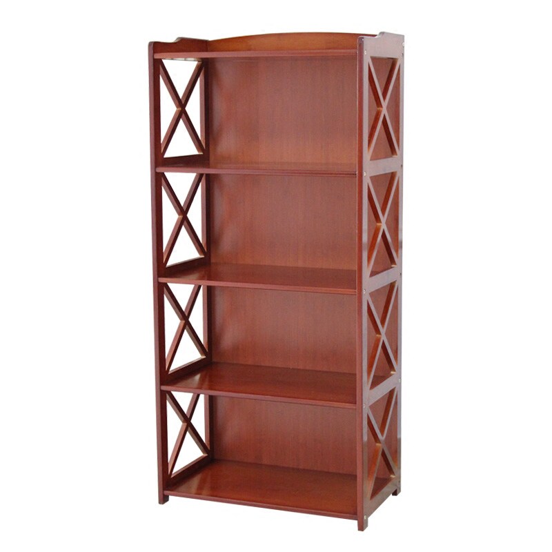 楠竹置物架落地小书架现代简约收纳架子小学生经济型实木多层书柜