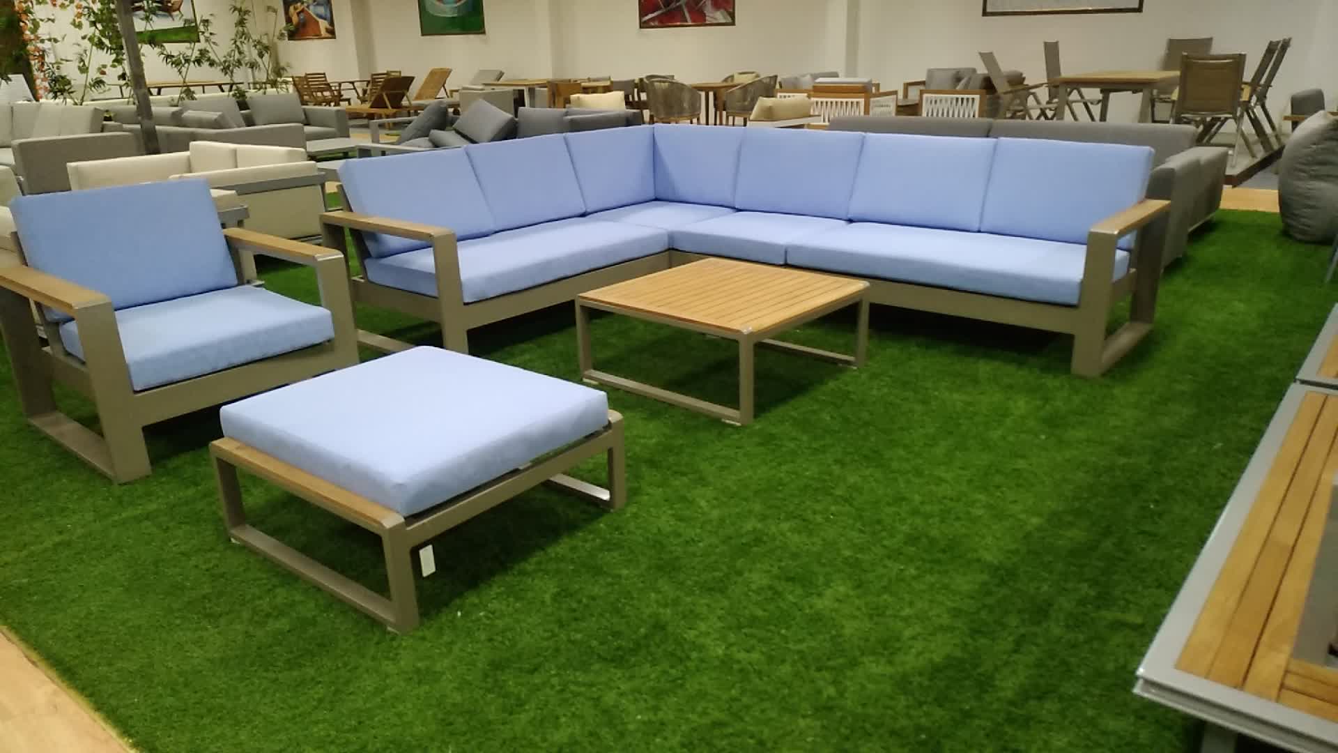 High Quality Aluminum Frame Teak Decoration Garden Outdoor Sofa Buy