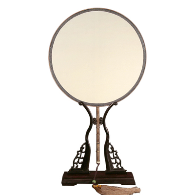 棕竹圆形汉服舞蹈团扇