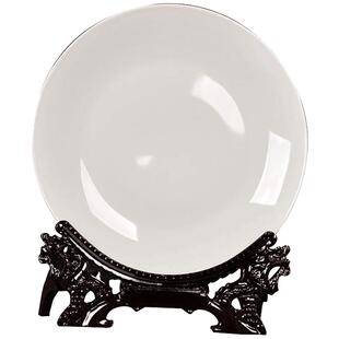 陶瓷盘白胎 可手绘釉上彩DIY绘画 素胎盘陶瓷圆盘餐具 画画盘子