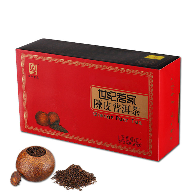 世纪茗家陈皮普洱茶熟茶 新会柑普茶陈年桔普茶养生茶叶礼盒300g