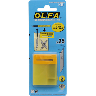 日本进口OLFA爱利华KB刻刀刀片雕刻细刀片橡皮章刀片32.8度雕刻刀贴膜工业刀片适用AK-1 LTD-09笔刀刻刀刀片