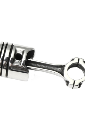 纯银发动机复古项链吊坠