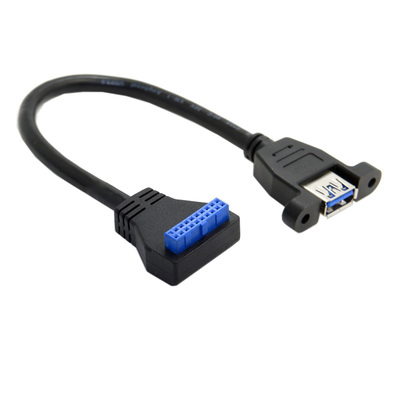 弯头usb3.0前置面板19针转
