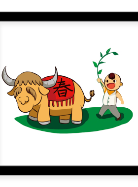diy卡通风材料包礼物填色立体画