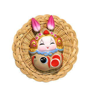 吉兔坊北京纪念品非遗兔儿爷冰箱贴特色中国风磁贴送老外生日礼物