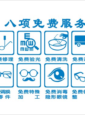项目验光配镜时尚风装扮玻璃贴