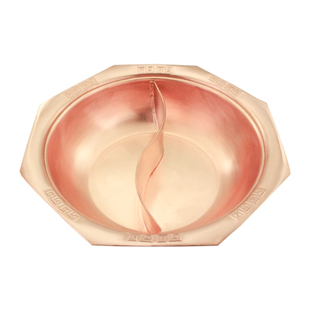 铜火锅纯紫铜加厚电磁炉鸳鸯锅九宫格铜锅家用纯铜火锅锅具火锅盆