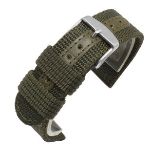 适配精工5号尼龙表带帆布针扣表链男女防水防汗18 19 20 22 24黑