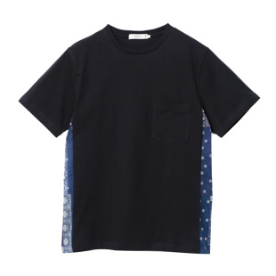 STAPH拼接蓝腰果花短袖T恤Side Tee