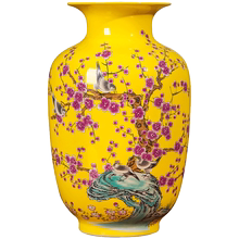 景德镇黄色小花瓶插花中式陶瓷器1