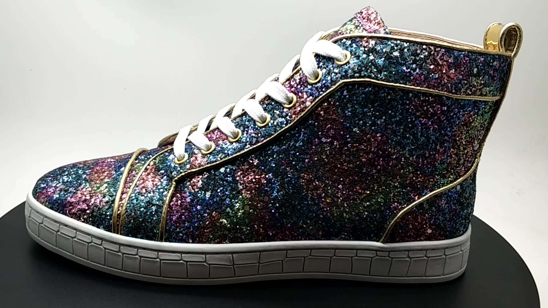 Fashion High Top Glitter Men Luxury Sport Sneakers Casual Shoes Buy