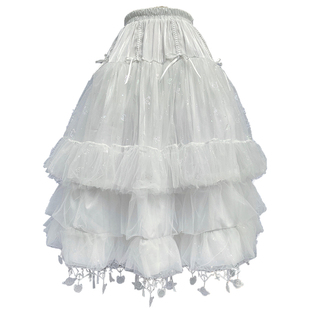 宇宙星球衬裙百搭仙气羽毛cla裙撑套装脱离地球原创库存掉落清仓