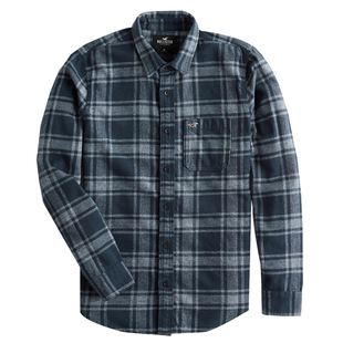 法兰绒衬衫美国海鸥HCO Hollister男厚款秋冬修身格子长袖