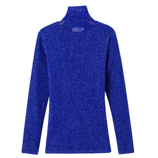 高领打底衫女秋冬内搭亮丝长袖t恤加绒加厚保暖网纱弹力大码上衣