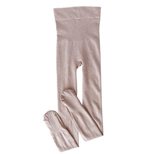 日系春秋燕麦米白色连裤袜中厚奶咖啡浅色打底袜子显瘦白色丝袜女