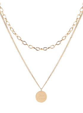 韩版双层钛钢项链女ins防过敏