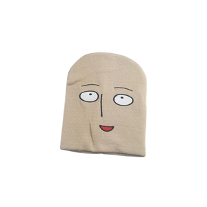 韩版一拳超人光头琦玉茫然脸中二搞怪针织毛线帽男女秋冬套头帽潮