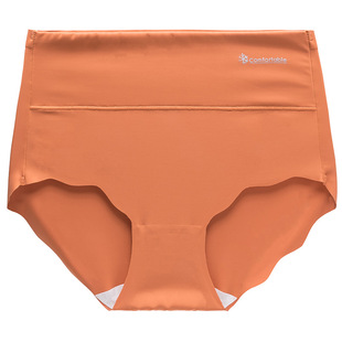 加高高腰冰丝内裤无痕女士加大码抗菌纯棉裆产后胖mm提臀三角裤夏